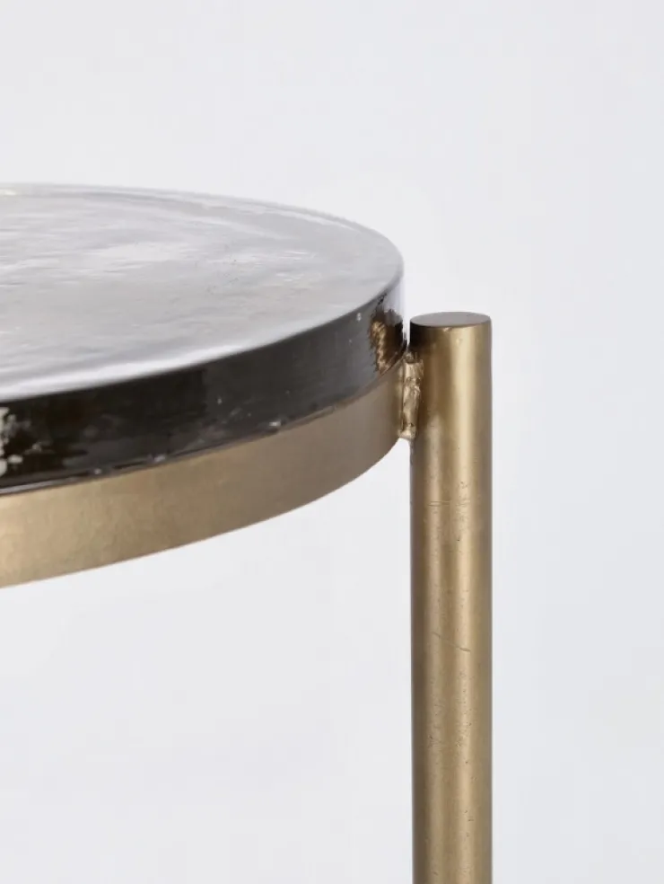 Tavolini>Bizzotto TAVOLINO IN ACCIAO FINITURA OTTONE H50 - ZAYLA