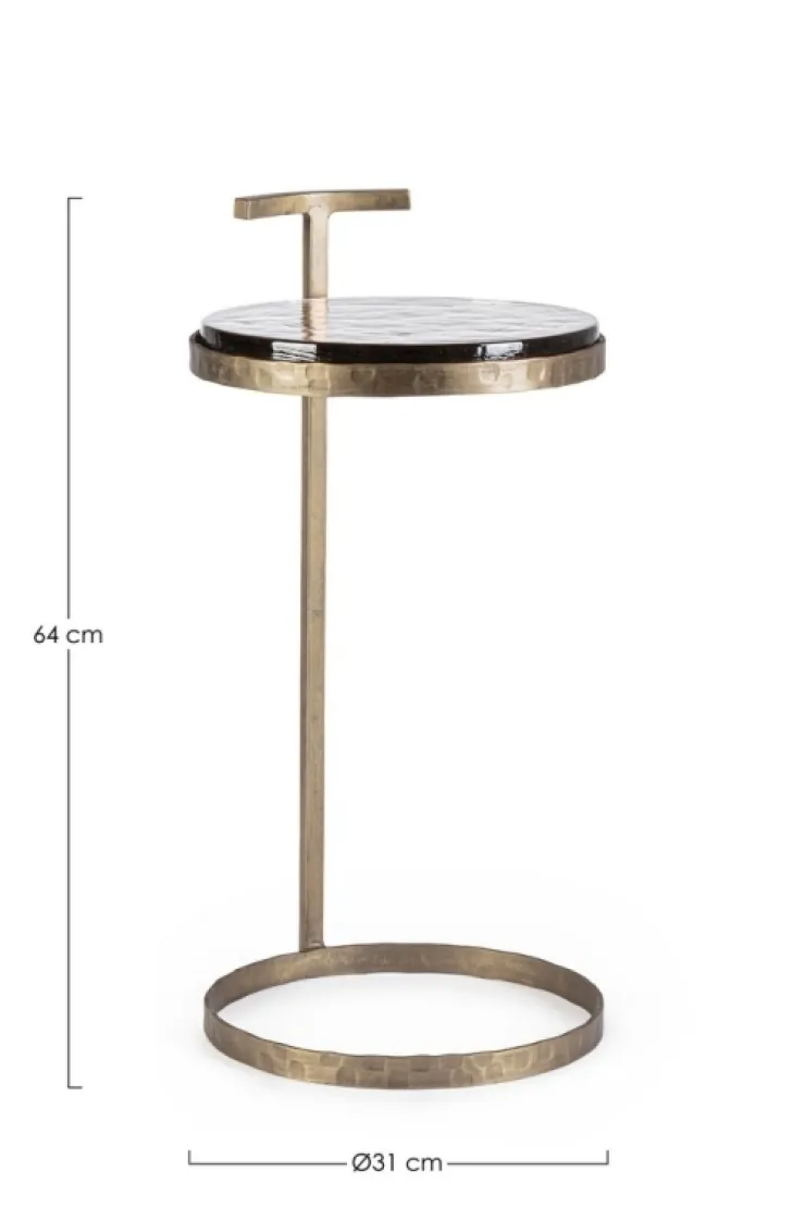 Tavolini>Bizzotto TAVOLINO IN ACCIAO FINITURA OTTONE H64 - ZAYLA