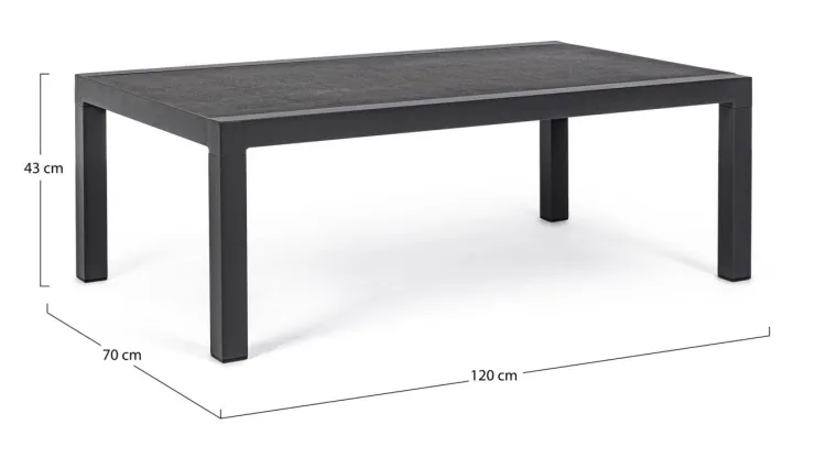 Tavolini>Bizzotto TAVOLINO IN ALLUMINIO ANTRACITE JX55 - KLEDI