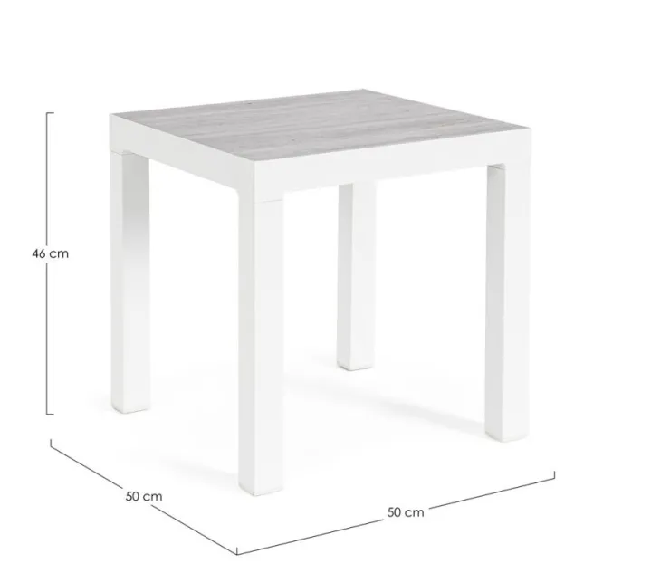 Tavolini>Bizzotto TAVOLINO IN ALLUMINIO BIANCO JX11 - KLEDI
