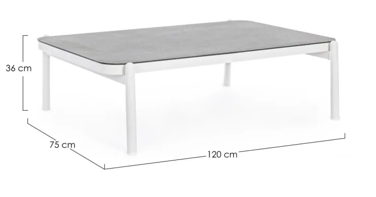 Tavolini>Bizzotto TAVOLINO IN ALLUMINIO BIANCO WG20 - FLORENCIA