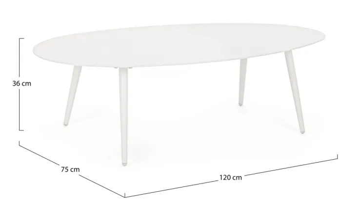 Tavolini>Bizzotto TAVOLINO IN ALLUMINIO BIANCO YK11 - RIDLEY
