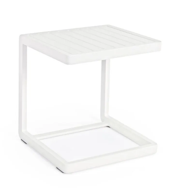 Tavolini>Bizzotto TAVOLINO IN ALLUMINIO BIANCO CX21 - KONNOR