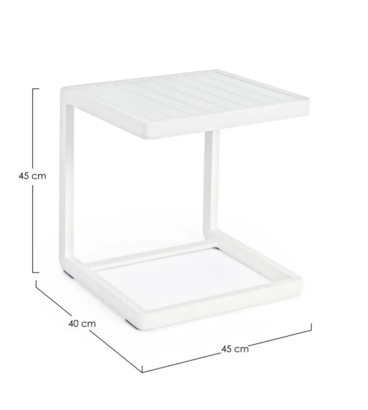 Tavolini>Bizzotto TAVOLINO IN ALLUMINIO BIANCO CX21 - KONNOR