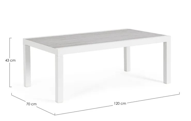 Tavolini>Bizzotto TAVOLINO IN ALLUMINIO BIANCO JX11 - KLEDI
