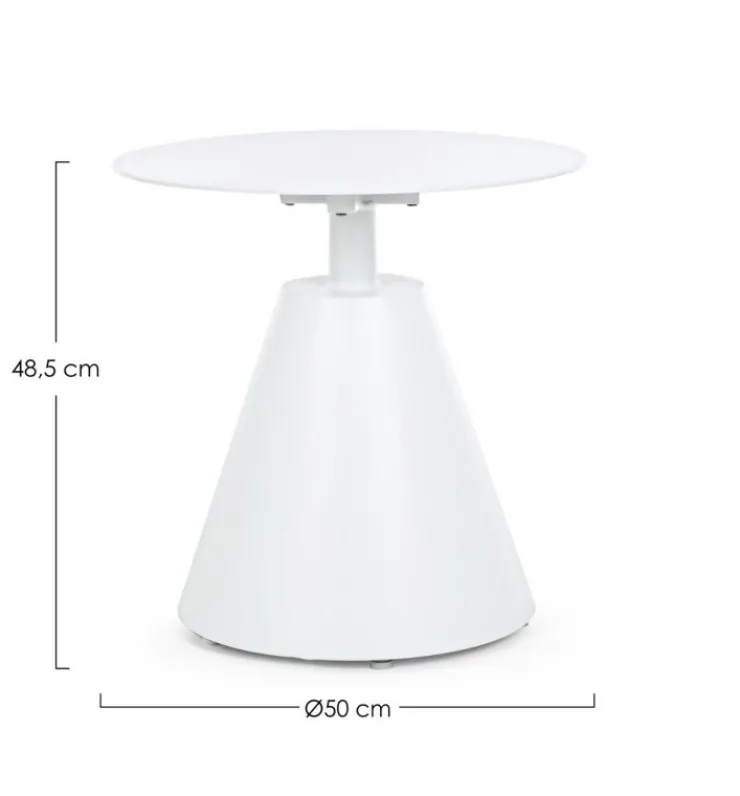 Tavolini>Bizzotto TAVOLINO IN ALLUMINIO D50 BIANCO XK04- ALOHA