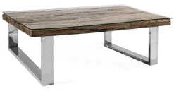 Tavolini>Bizzotto TAVOLINO IN LEGNO CON VETRO 100X100 - STANTON