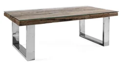 Tavolini>Bizzotto TAVOLINO IN LEGNO CON VETRO 110X60 - STANTON