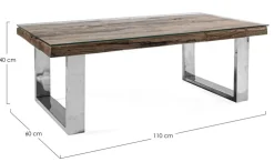Tavolini>Bizzotto TAVOLINO IN LEGNO CON VETRO 110X60 - STANTON