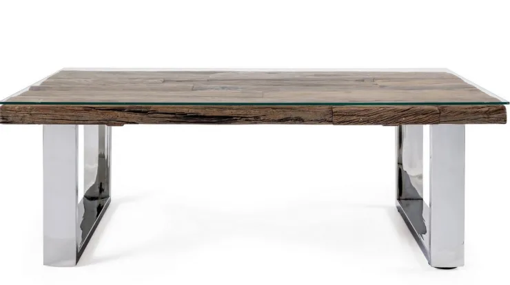 Tavolini>Bizzotto TAVOLINO IN LEGNO CON VETRO 110X60 - STANTON