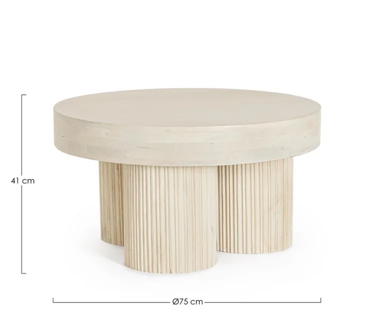 Tavolini>Bizzotto TAVOLINO IN LEGNO NATURALE D75 - DACCA