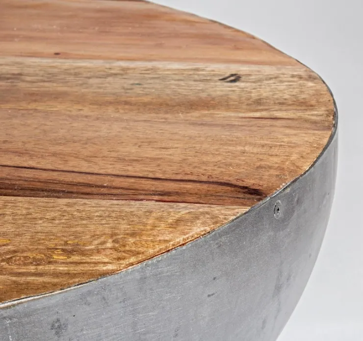 Tavolini>Bizzotto TAVOLINO IN LEGNO RICICLATO GRIGIO D70 - LANCASTER