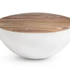 Tavolini>Bizzotto TAVOLINO IN LEGNO RICICLATO BIANCO D70 - LANCASTER