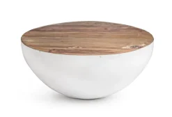 Tavolini>Bizzotto TAVOLINO IN LEGNO RICICLATO BIANCO D70 - LANCASTER