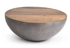 Tavolini>Bizzotto TAVOLINO IN LEGNO RICICLATO GRIGIO D90 - LANCASTER
