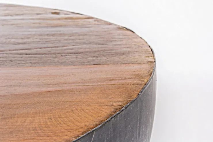 Tavolini>Bizzotto TAVOLINO IN LEGNO RICICLATO GRIGIO D90 - LANCASTER