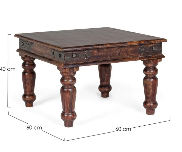 Tavolini>Bizzotto TAVOLINO IN LEGNO 60X60 - JAIPUR