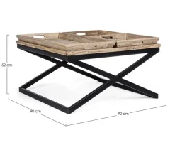 Tavolini>Bizzotto TAVOLINO IN LEGNO 90X90 - TRAY
