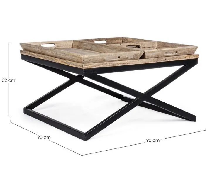 Tavolini>Bizzotto TAVOLINO IN LEGNO 90X90 - TRAY