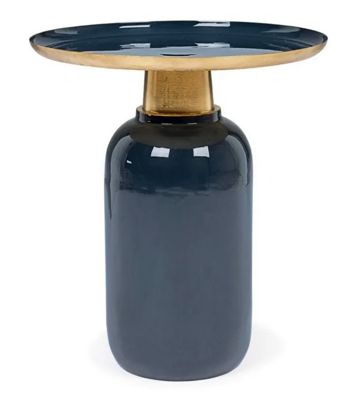 Tavolini>Bizzotto TAVOLINO IN METALLO BLU D40.5 - NALIMA