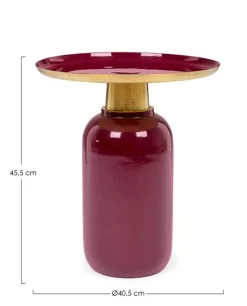 Tavolini>Bizzotto TAVOLINO IN METALLO BURGUNDY D40.5 - NALIMA