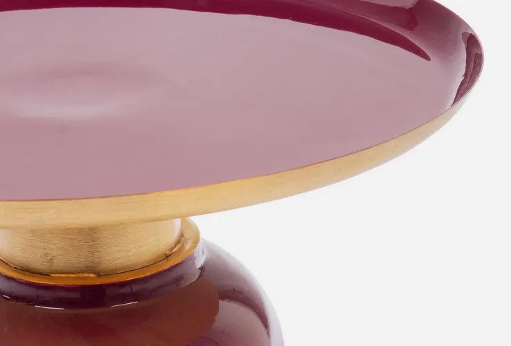 Tavolini>Bizzotto TAVOLINO IN METALLO BURGUNDY D40.5 - NALIMA