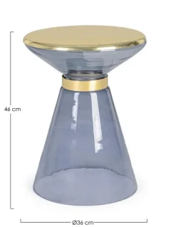 Tavolini>Bizzotto TAVOLINO IN VETRO GRIGIO D36 - MERIEL