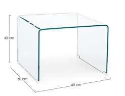 Tavolini>Bizzotto TAVOLINO IN VETRO 60X60 - IRIDE