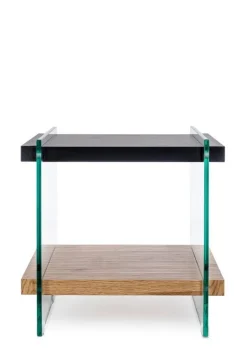 Tavolini>Bizzotto TAVOLINO 50X50 NERO - LINE WOOD