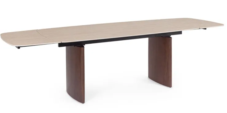 Tavoli>Bizzotto TAVOLO ALL. MAILIS 180/260X90 NOCE/TRAV.