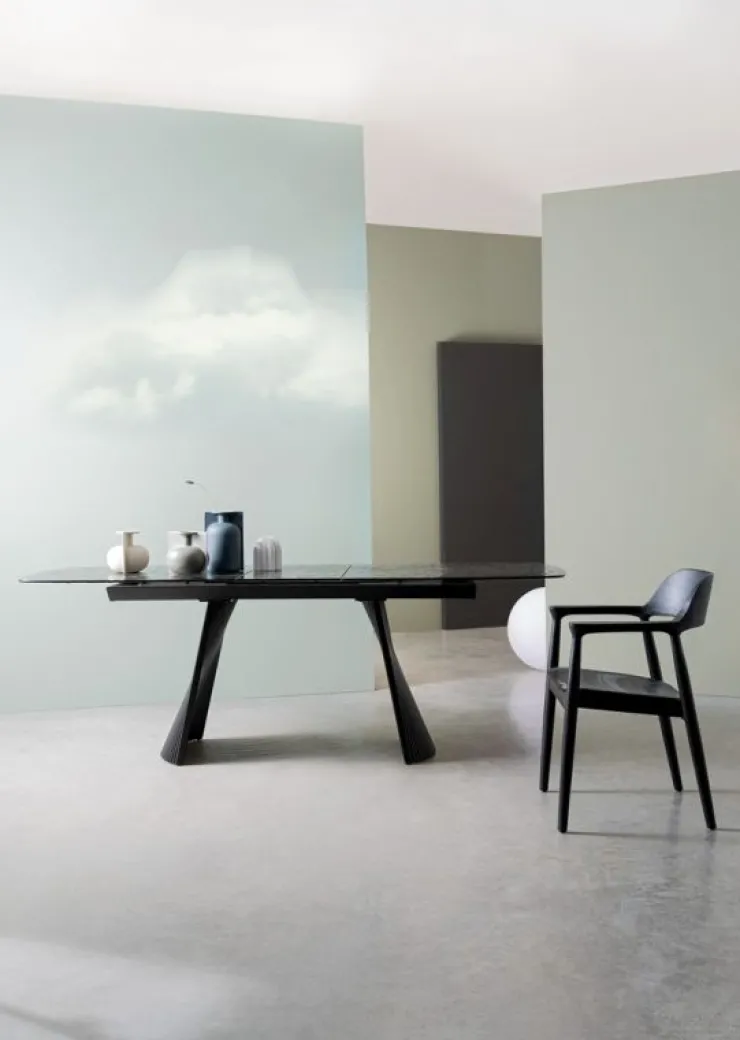 Tavoli>Bizzotto TAVOLO ALL OLIVER VETRO 180-220X90