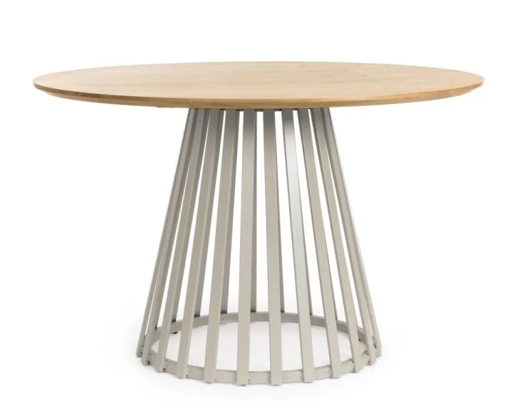 Tavoli>Bizzotto TAVOLO CILLIAN D120 WARM GREY/NATURAL