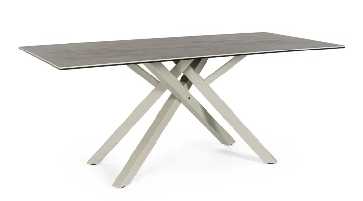 Tavoli>Bizzotto TAVOLO CON PIANO IN CERAMICA TORTORA - SEAN