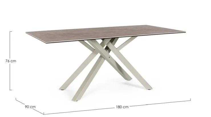 Tavoli>Bizzotto TAVOLO CON PIANO IN CERAMICA TORTORA - SEAN
