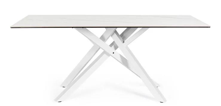 Tavoli>Bizzotto TAVOLO CON PIANO IN CERAMICA BIANCO - SEAN