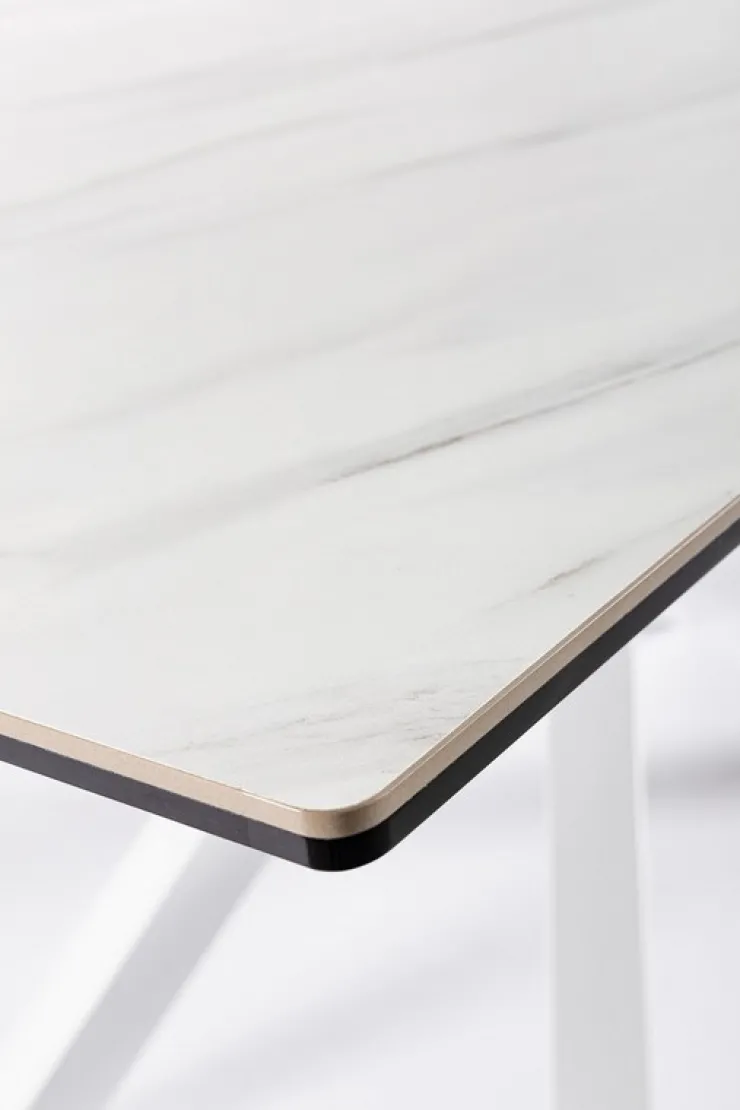 Tavoli>Bizzotto TAVOLO CON PIANO IN CERAMICA BIANCO - SEAN