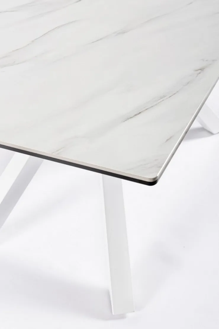 Tavoli>Bizzotto TAVOLO CON PIANO IN CERAMICA BIANCO - SEAN