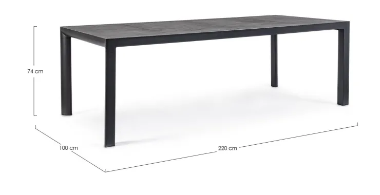 Tavoli>Bizzotto TAVOLO IN ALLUMINIO ANTRACITE JX55 - MASON