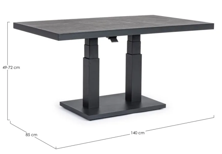 Tavoli>Bizzotto TAVOLO IN ALLUMINIO ANTRACITE JX55 - TRUMAN