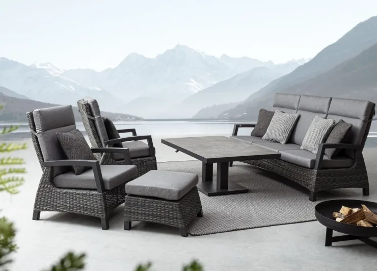 Tavoli>Bizzotto TAVOLO IN ALLUMINIO ANTRACITE JX55 - TRUMAN