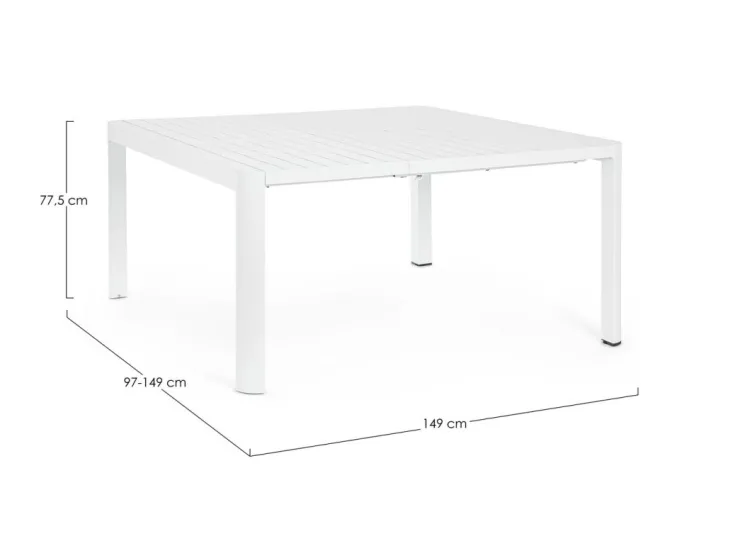 Tavoli>Bizzotto TAVOLO IN ALLUMINIO BIANCO CX21 - KIPLIN