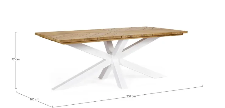 Tavoli>Bizzotto TAVOLO IN ALLUMINIO BIANCO RT01 - PALMDALE
