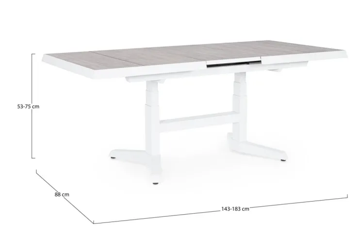 Tavoli>Bizzotto TAVOLO IN ALLUMINIO BIANCO JX11 - ROBERT