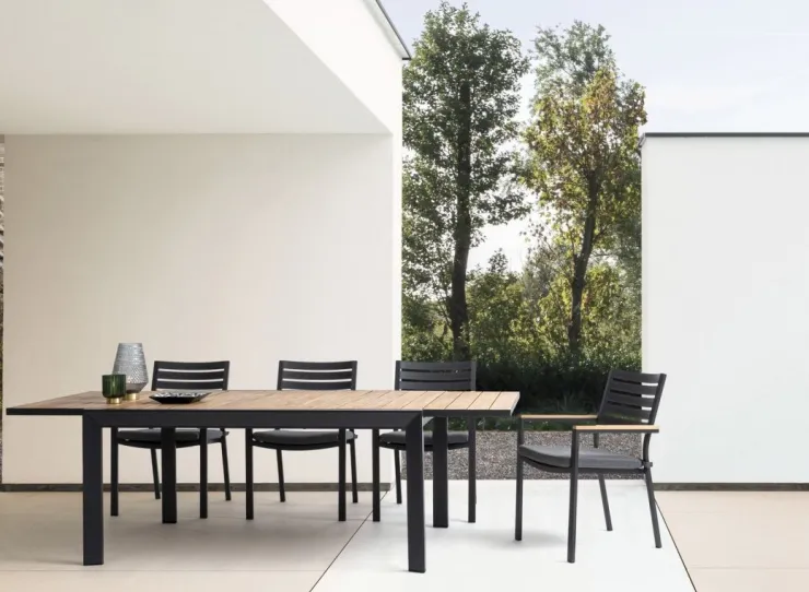 Tavoli>Bizzotto TAVOLO IN ALLUMINIO 220-340X100 ANTRACITE YK13 - BELMAR