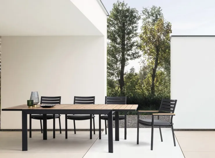 Tavoli>Bizzotto TAVOLO IN ALLUMINIO 220-340X100 ANTRACITE YK13 - BELMAR