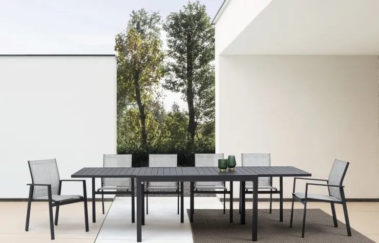 Tavoli>Bizzotto TAVOLO IN ALLUMINIO 135/270X90 ANTRACITE YK13 - PELAGIUS