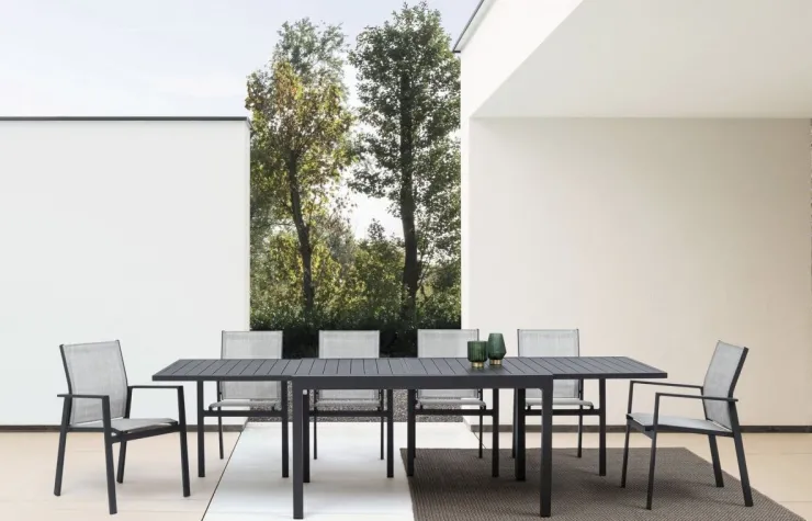 Tavoli>Bizzotto TAVOLO IN ALLUMINIO 135/270X90 ANTRACITE YK13 - PELAGIUS
