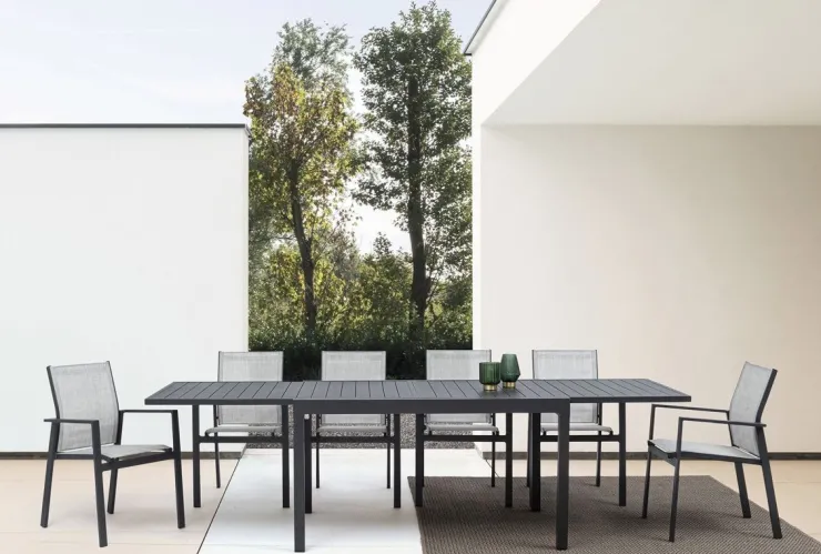Tavoli>Bizzotto TAVOLO IN ALLUMINIO 135/270X90 ANTRACITE YK13 - PELAGIUS