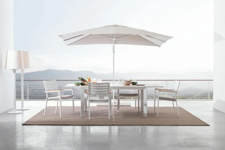 Tavoli>Bizzotto TAVOLO IN ALLUMINIO 160-240X100 BIANCO YK11 - BELMAR