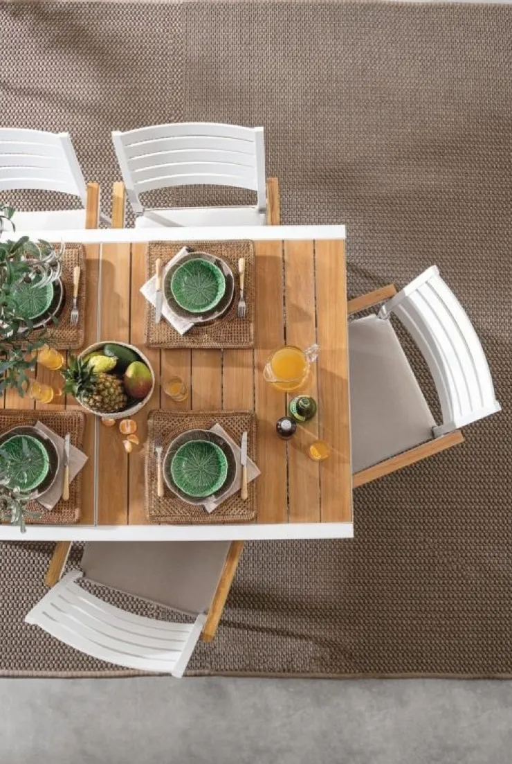 Tavoli>Bizzotto TAVOLO IN ALLUMINIO 160-240X100 BIANCO YK11 - BELMAR